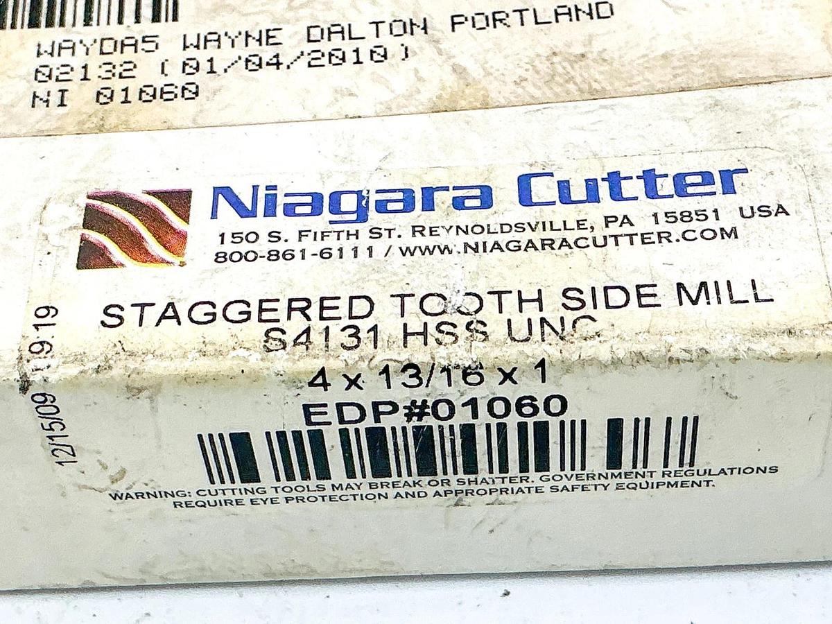 New Niagara Cutter LLC. S4131 HSS UNC Staggered Tooth Side Mill Cutter 4X13/16X1