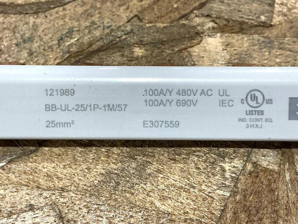 New Eaton BBUL25-1P-1M57-SP Bus Bar 1-Pole 57 Terminals 100A 480VAC 25QMM 121989