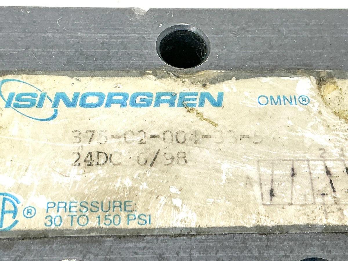Used Norgren 375-02-004-33-5 Solenoid Valve 24VDC