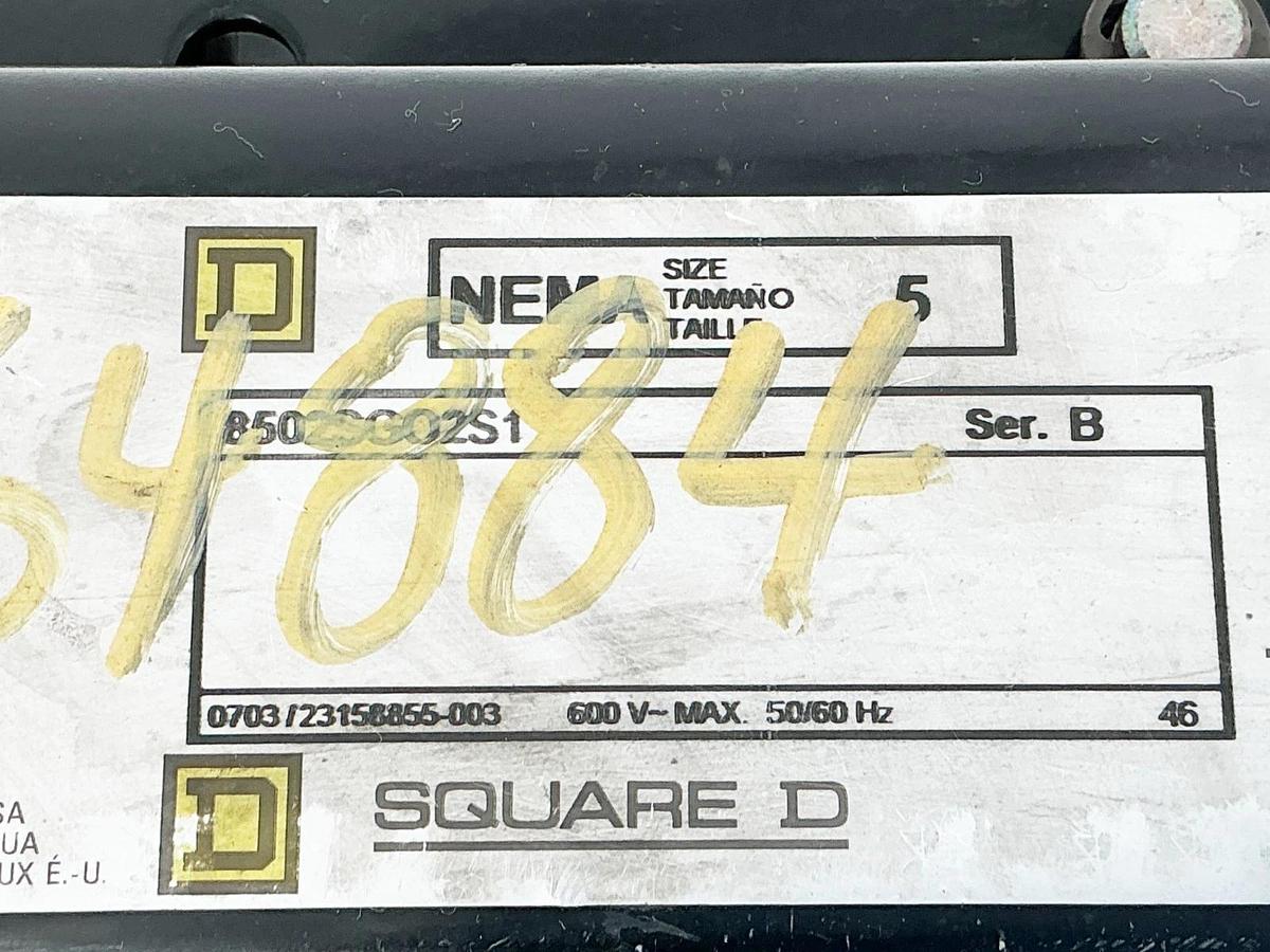 New Square D 8502SGO2V02S1 Contactor 120V Coil NEMA Size 5 3-Pole - No Box
