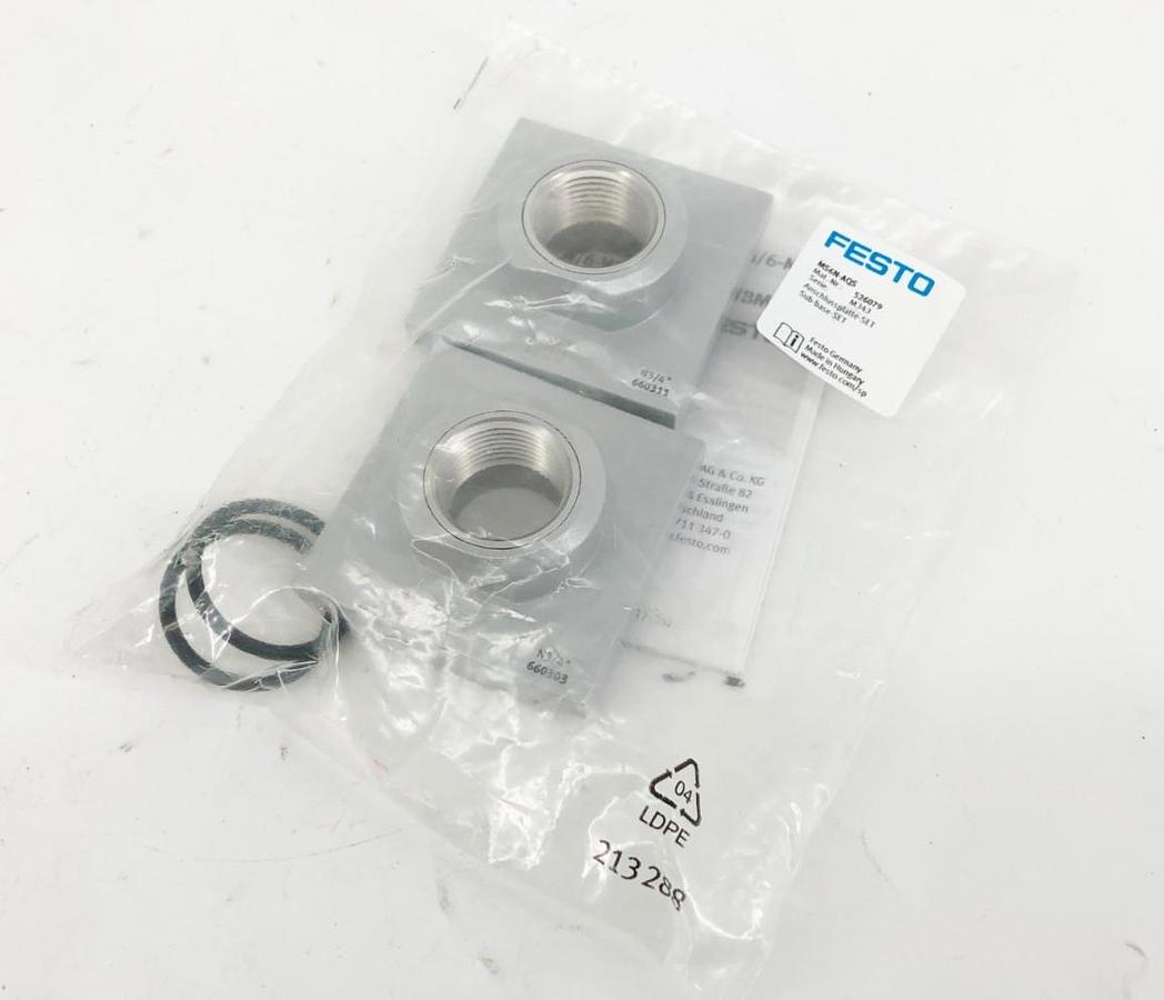 New Festo MS6N-AQS Sub-Base SET 3/4" NPT Size 6 526079