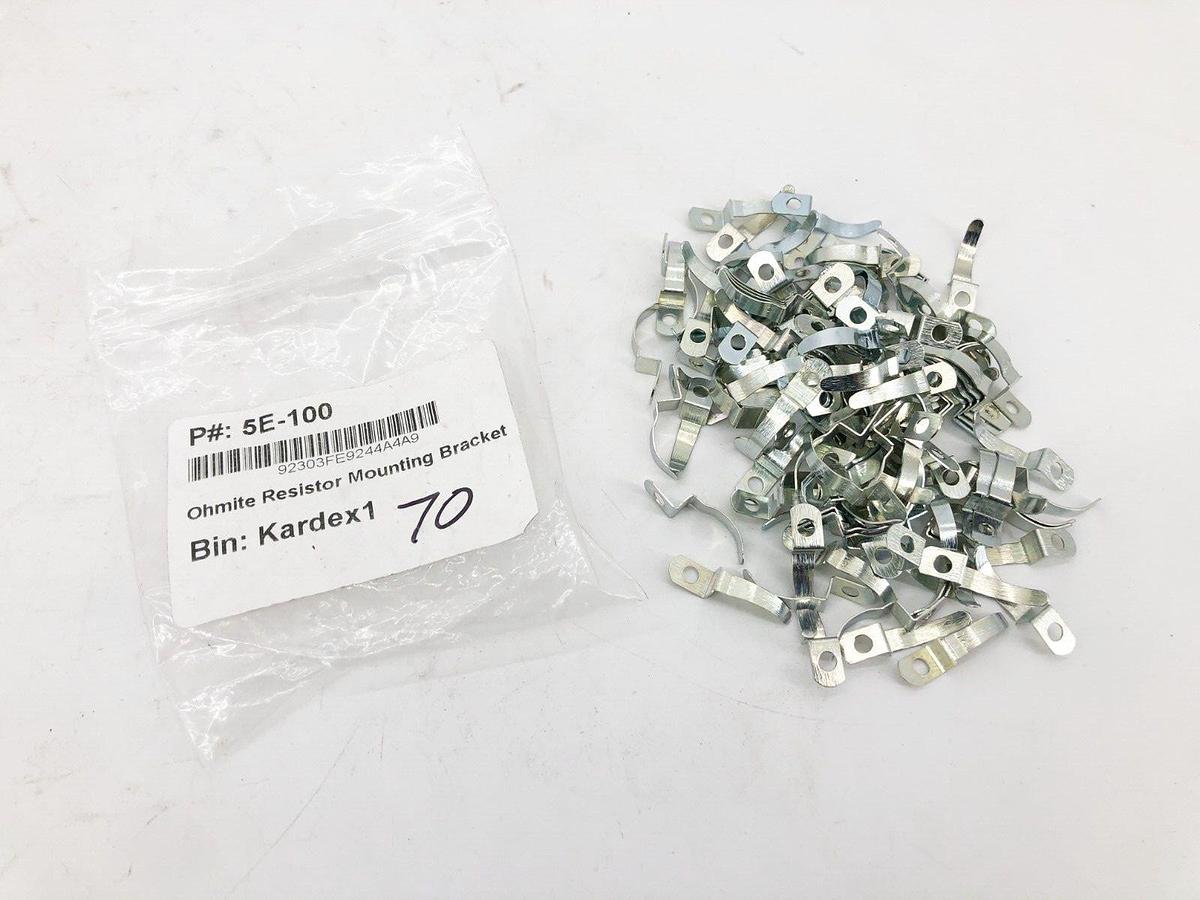 Bag of 70 New Ohmite 5E-100 Resistor Mounting Brackets