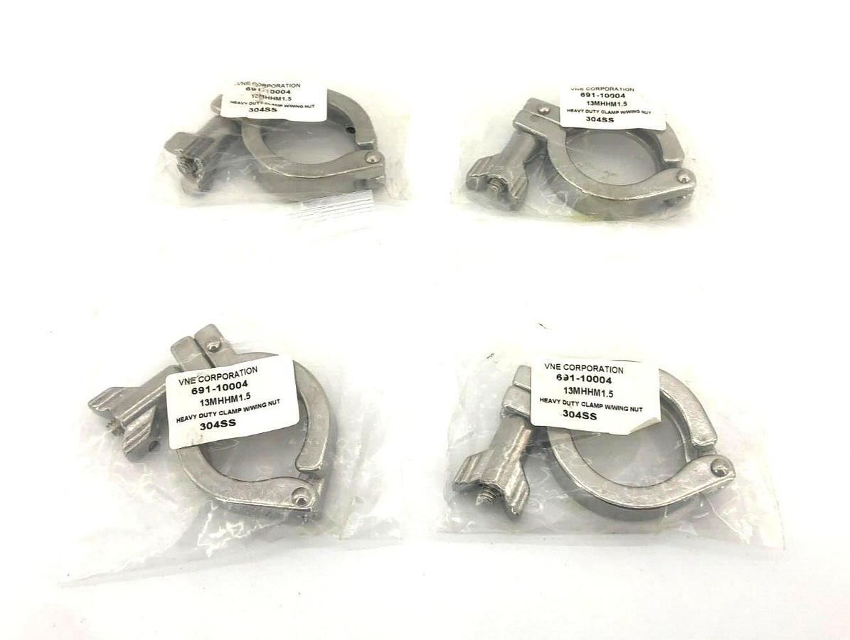 Lot of 4 New VNE 691-10004 Heavy Duty Stainless Steel Clamps 13MHHM1.5