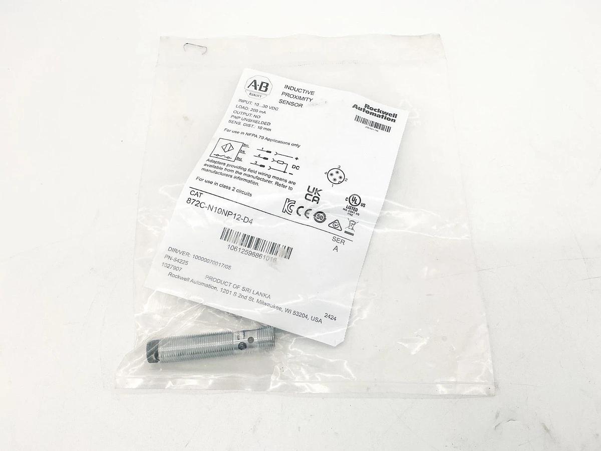 New Allen Bradley 872C-N10NP12-D4 Inductive Proximity Sensor 30VDC 200mA Ser.A