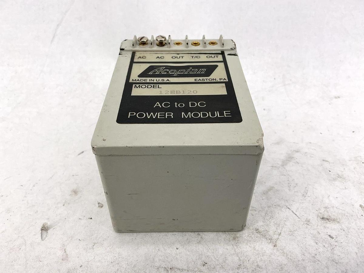 Used Acopian 12EB120 Power Module AC to DC IN 105-125VAC OUT 12VDC 1.2A