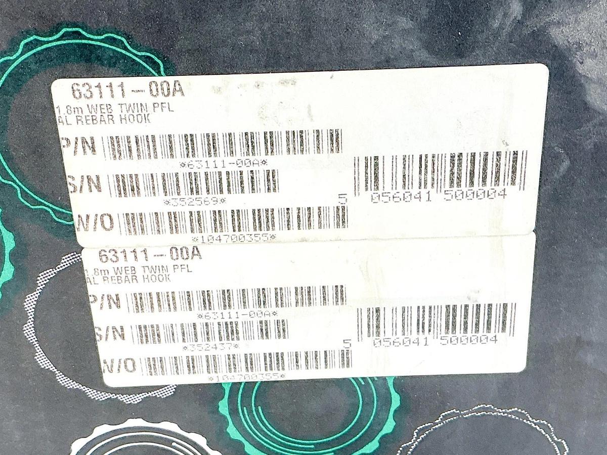 New MSA 63111-00A V-Tec Twin Mini PFL 6' Web SRL Twin-Leg Aluminum Rebar Hooks