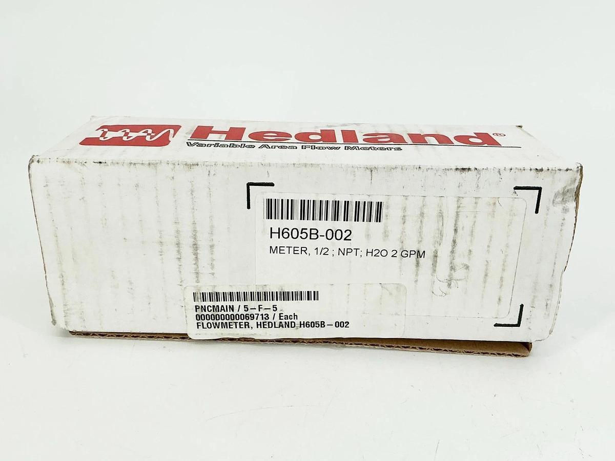 New Hedland H605B-002 Flow Meter .02-2GPM 3500PSI 241Bar 1/2NPT