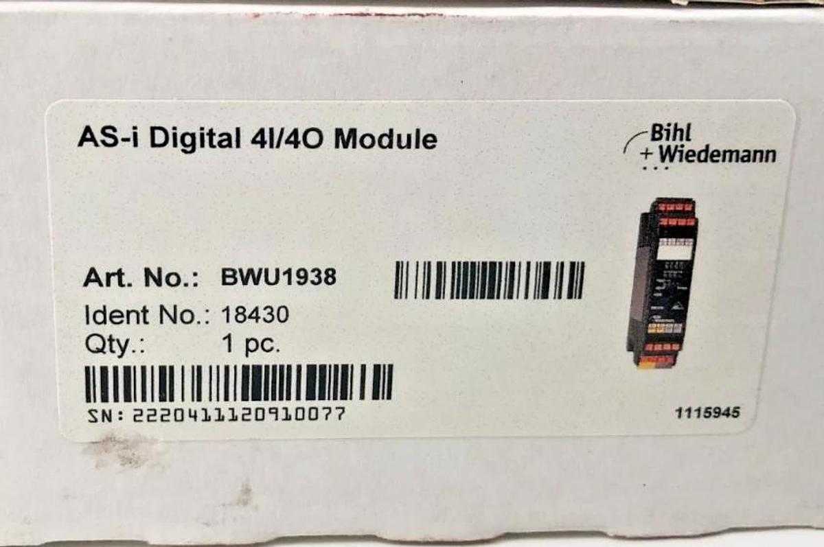New Bihl+Weidemann BWU1938 ASi Digital 4I/4O Module IP20 22.5mm 18430