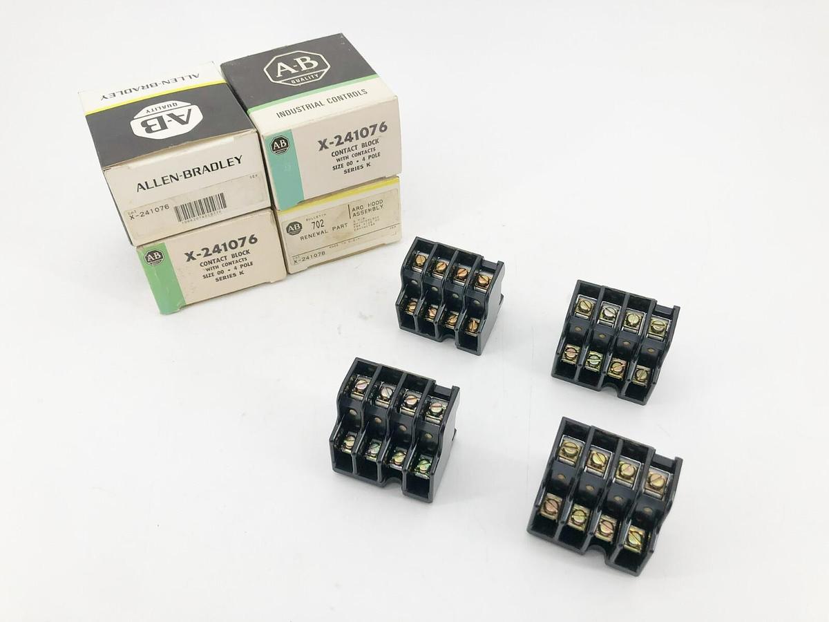 Lot of 4 New Allen Bradley X-241076 Arc Hood Contact Blocks 3NO Size 00
