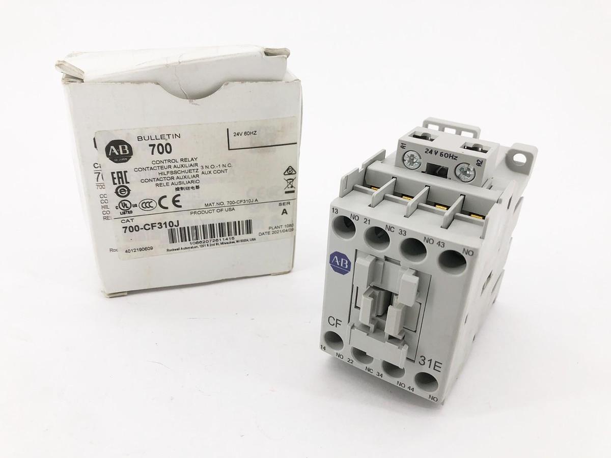 New Allen-Bradley 700-CF310J Ser. A Control Relay 24V 3NO 1NC