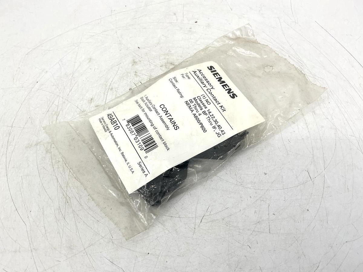 New Siemens 49AB10 Auxiliary Contact Assembly Actuator Type: 1NO Size: 00 Thru 4