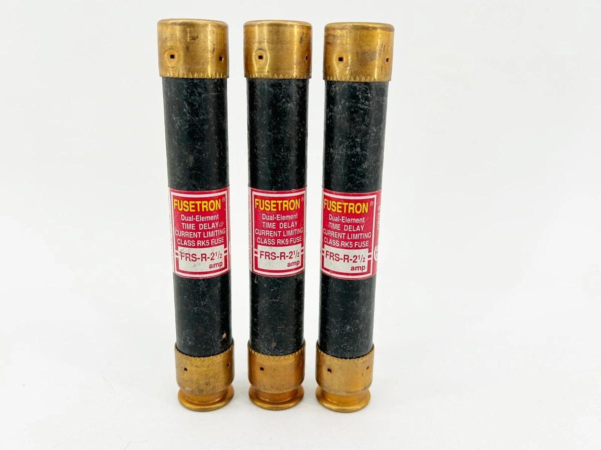 New Lot of 3 Bussmann FRS-R-2-1/2 Time Delay Dual Element Fuse 2.5A 600V RK5