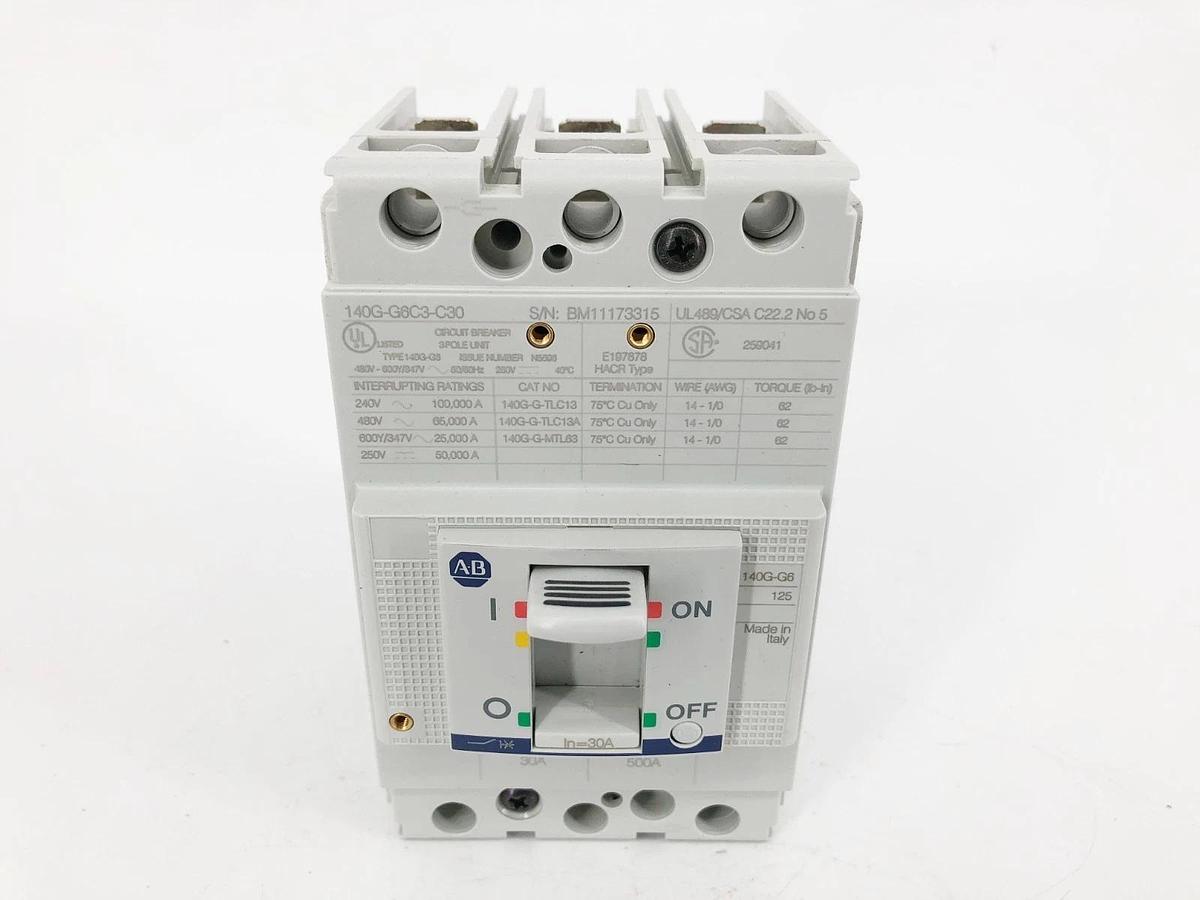 New Allen Bradley 140G-G6C3-C30 Ser. A Circuit Breaker 30A 480V-600Y/347V