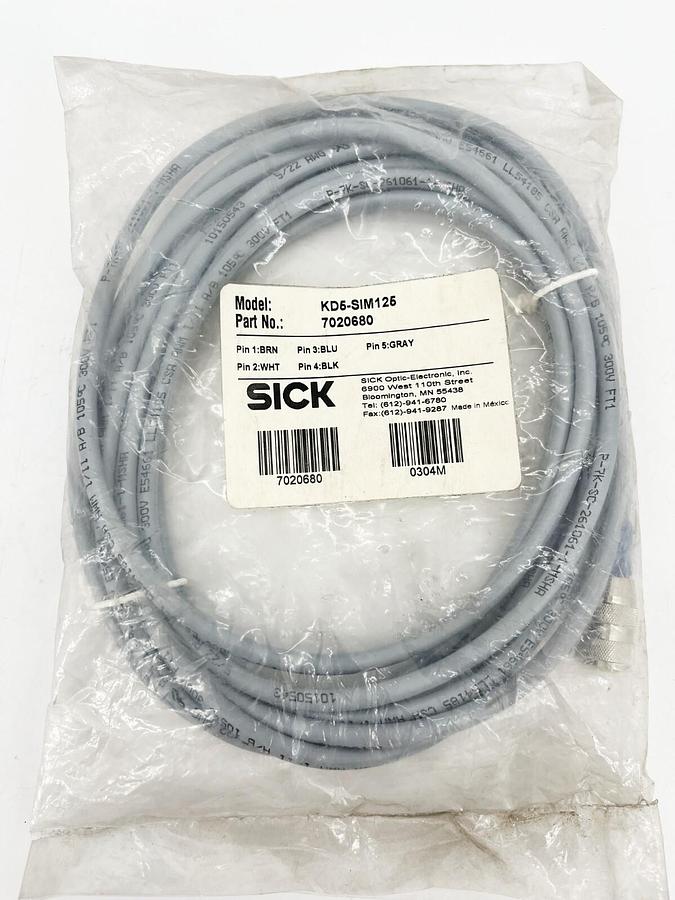 New Sick KD5-SIM125 Molded Sensor Cable 7020680
