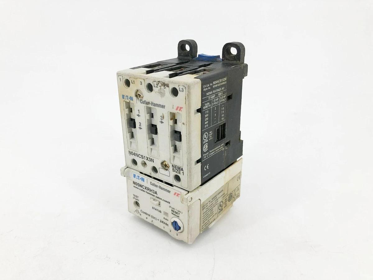 Used Eaton Cutler Hammer N04NCS1X3N NEMA Size 1 Contact Block w/ N05NCXRH3A