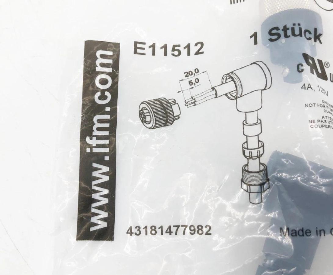 New IFM Efector E11512 Female Wirable Connector 43181477982