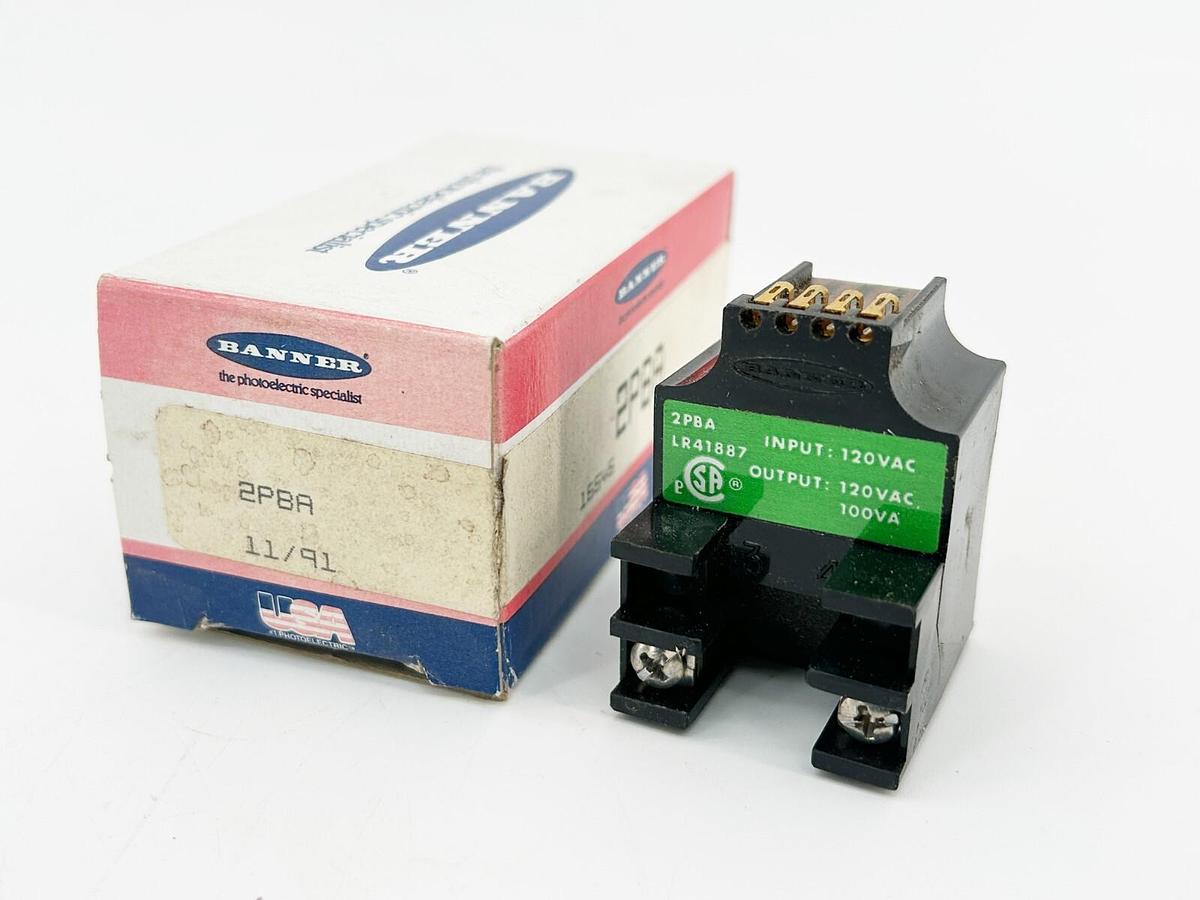 New Banner Engineering 2PBA Photoelectric AC Power Block 2 Wire 130V 16546