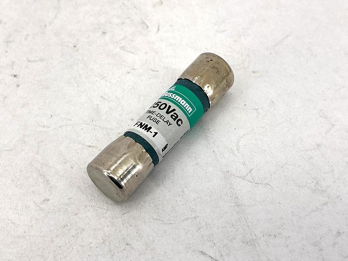 New Bussmann FNM-1 250Vac Time-Delay Fuse 1A 250V Box of 10