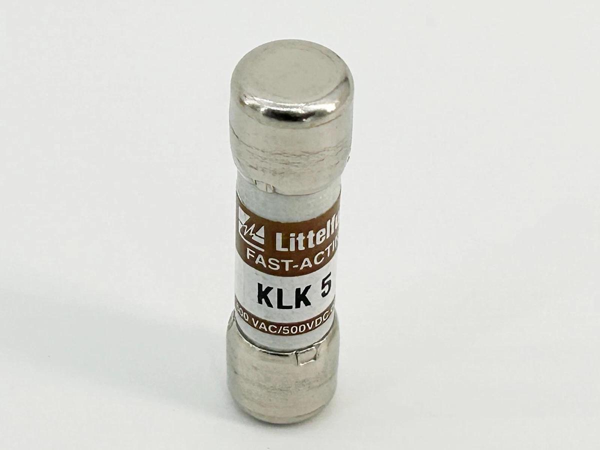 New Box of 10 Littelfuse KLK-5 Fast Acting Fuse 5A 600V