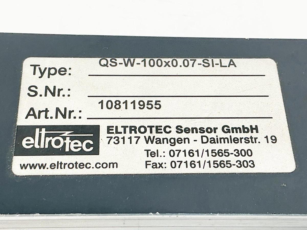 New Eltrotec QS-W-100X0.07-SI-LA Optical Sensor 10811955 - No Box