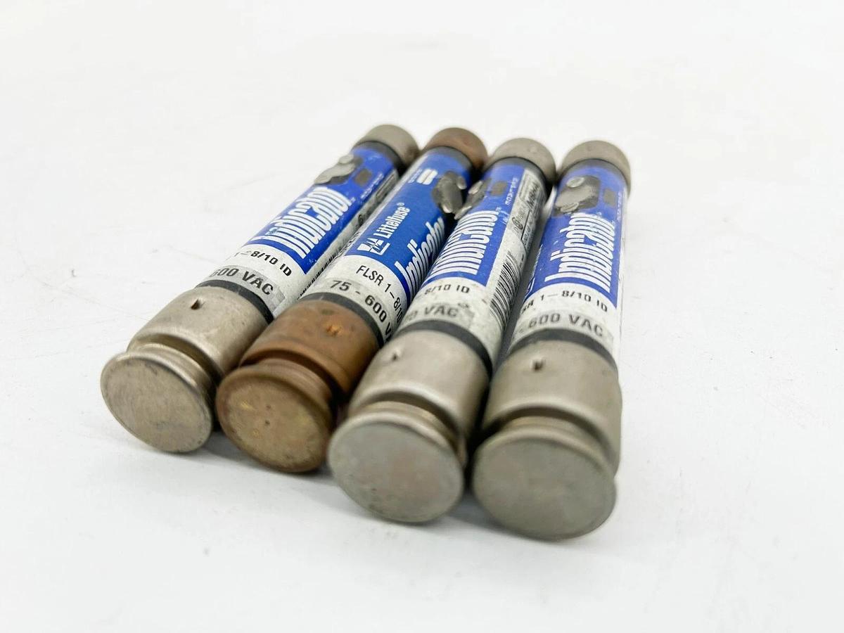 New Lot of 4 Littelfuse FLSR 1-8/10 ID Time Delay Fuse 75-600Vac