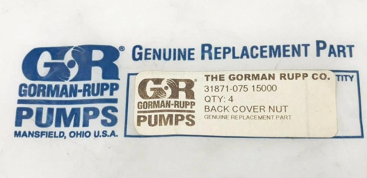 New Gorman Rupp 31871-075 15000 Back Cover Nut