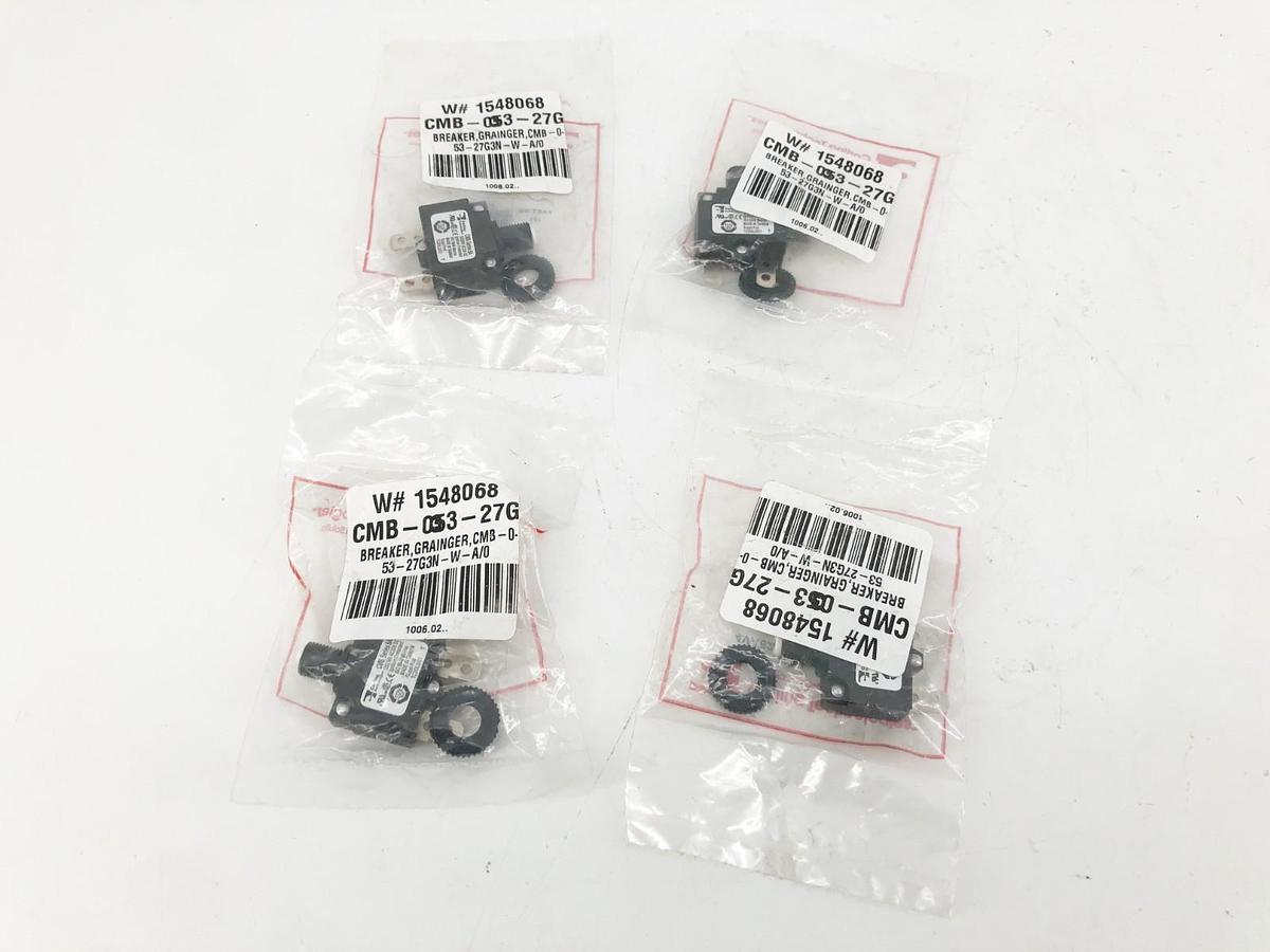 Lot of 4 New Carling CMB-053-27G3N-W-A/05-XG Circuit Breaker Push Reset 4VA62