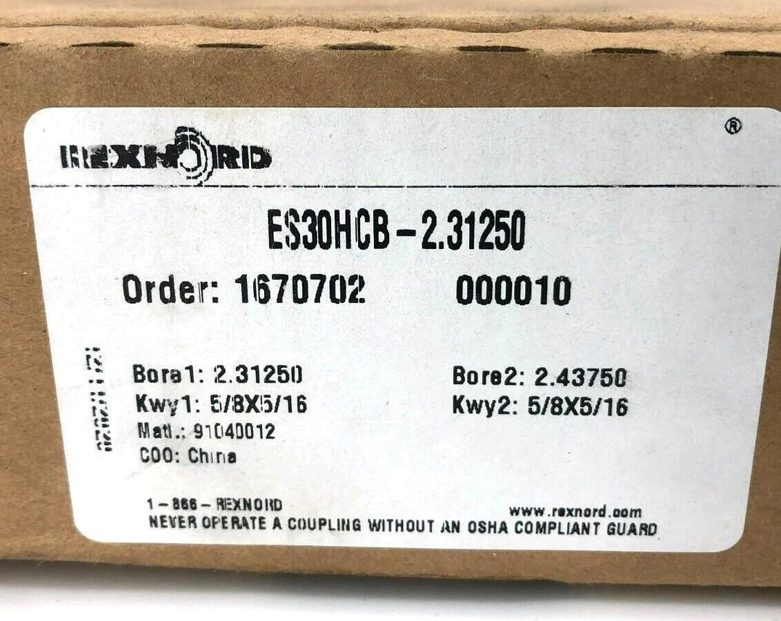 New Rexnord ES30HCB-2.312500 E30 Hub, 2.3125" Bore, 5/8 x 5/16 Keyway 91040012