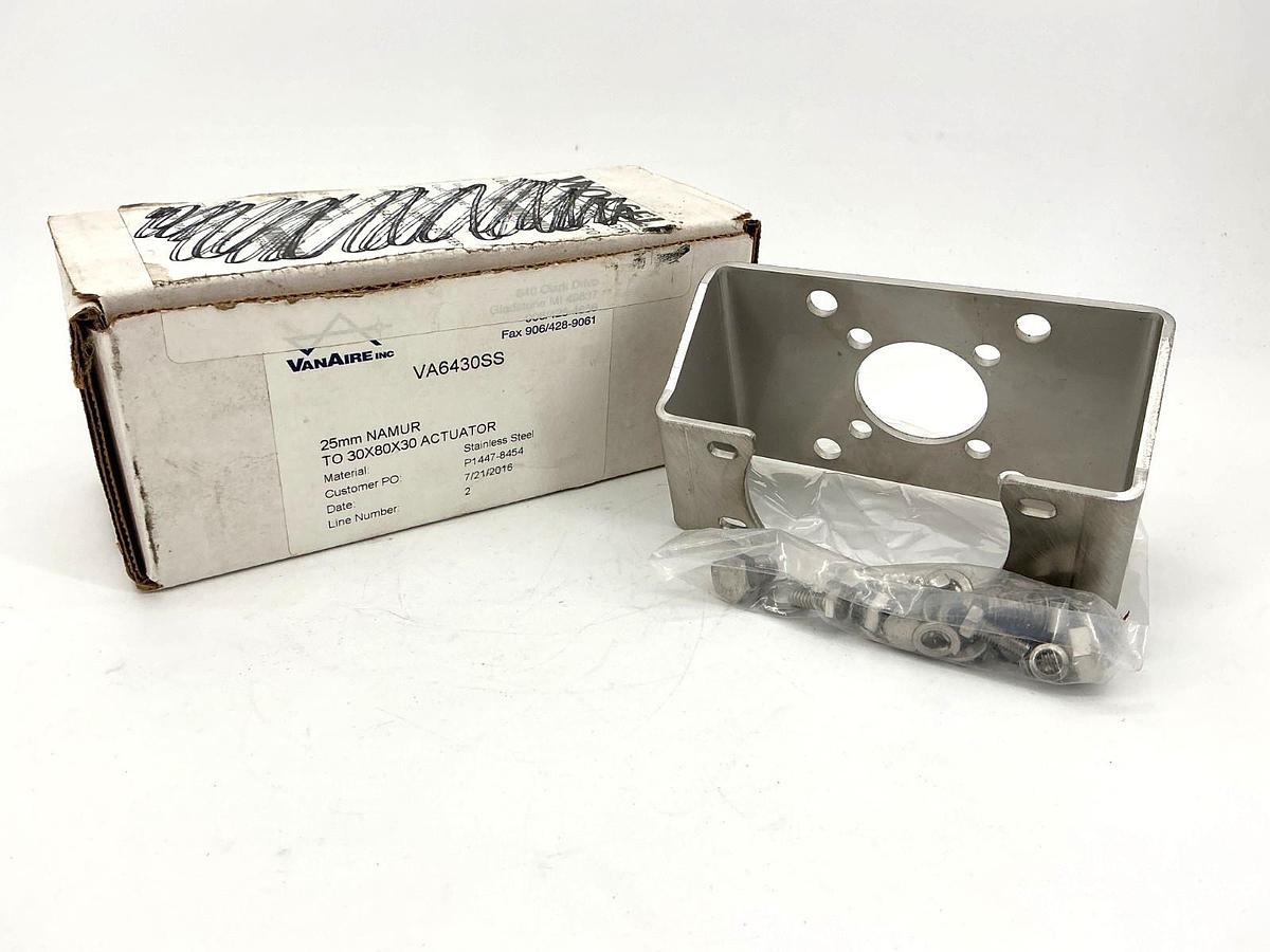 New VanAire VA6430SS Mounting Bracket Kit 25 NAMUR to 30x80x30 Actuator