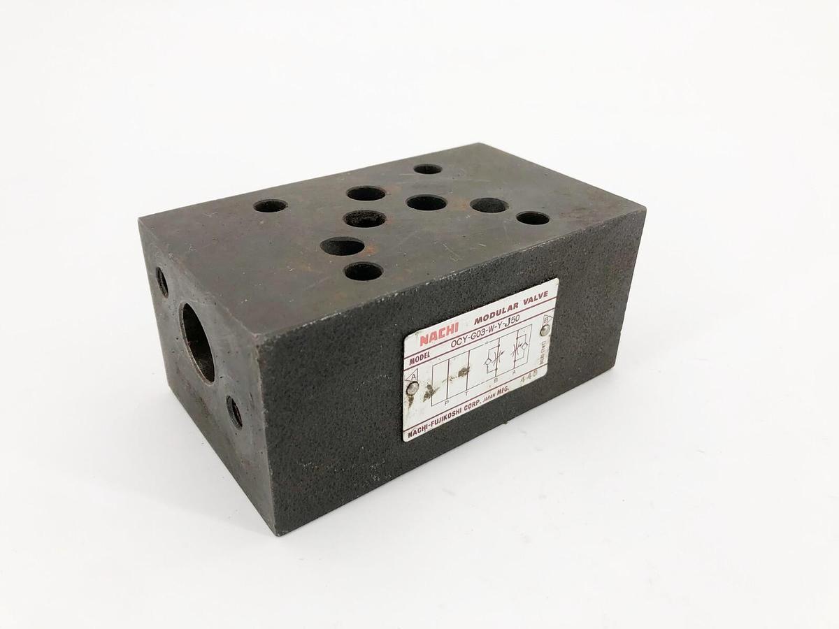Used Nachi OCY-G03-W-Y-J50 Modular Valve Mfg. 440 (Missing Parts)