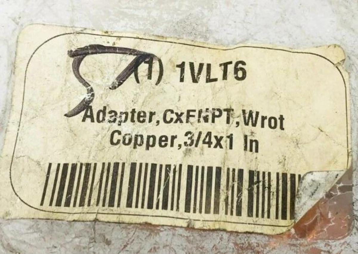 Lot of 2 New Nibco 603R 3/4x1 Reducing Adapters Wrot Copper 1VLT6