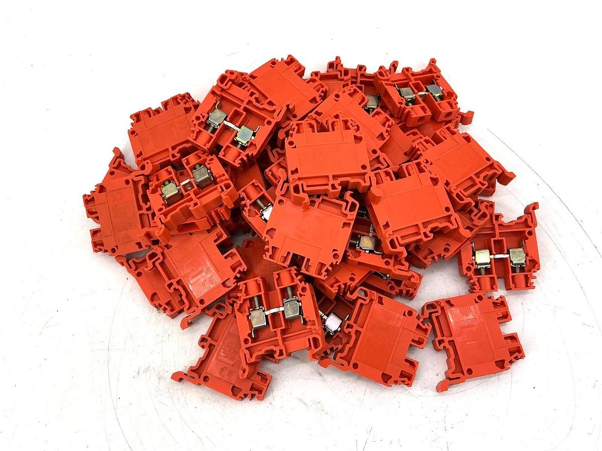 Used Lot of 42 ABB Entrelec M6/8-ORANGE Terminal Block 22-8AWG 50A 600V M6/8