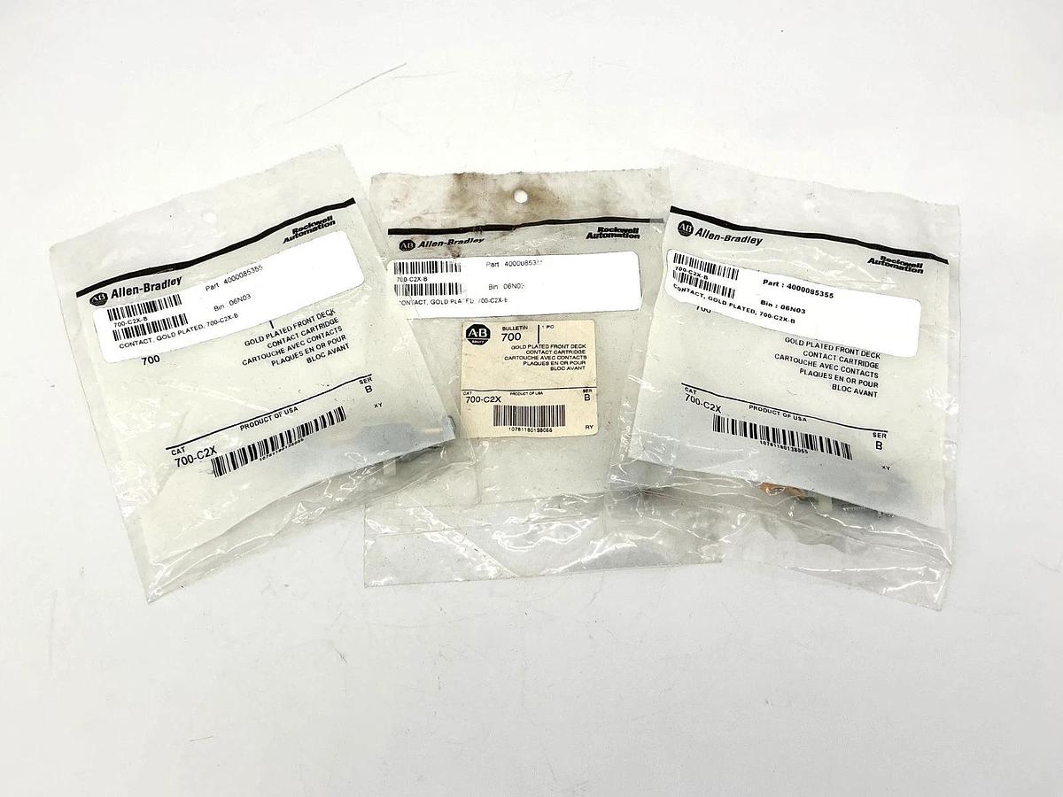 Lot of 3 New Allen Bradley 700-C2X Ser B Gold Plated Front Deck Contact 10A