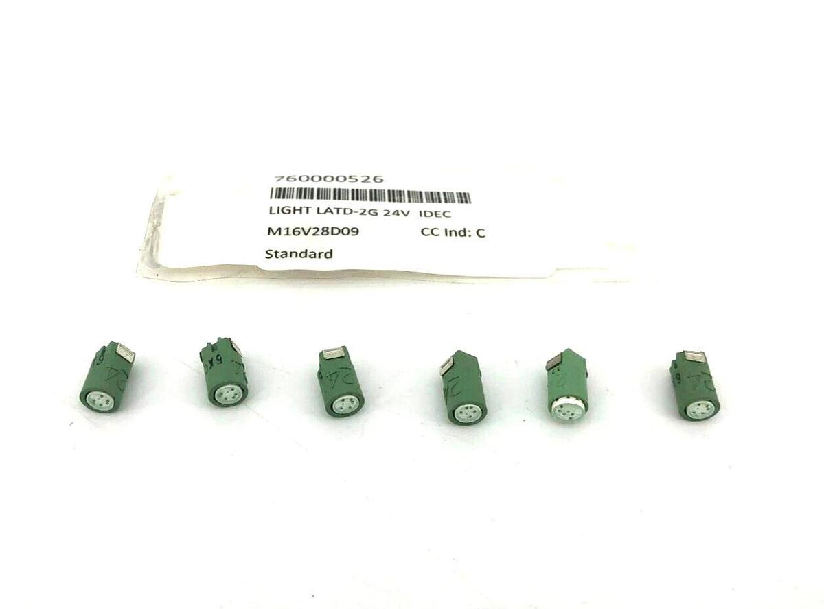Lot of 6 New IDEC LATD-2G Green LED Bulbs 24VAC/DC