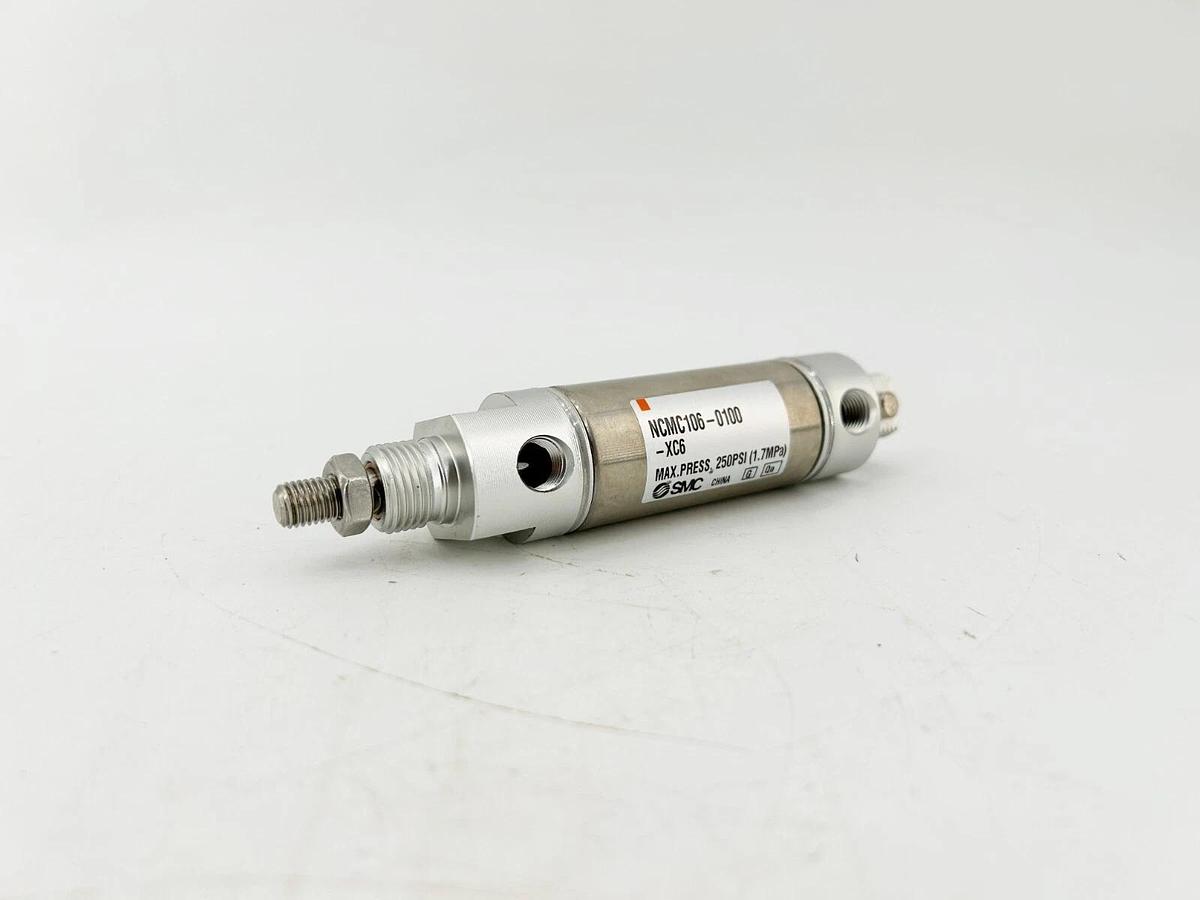 New SMC NCMC106-0100-XC6 Pneumatic Cylinder 250PSI
