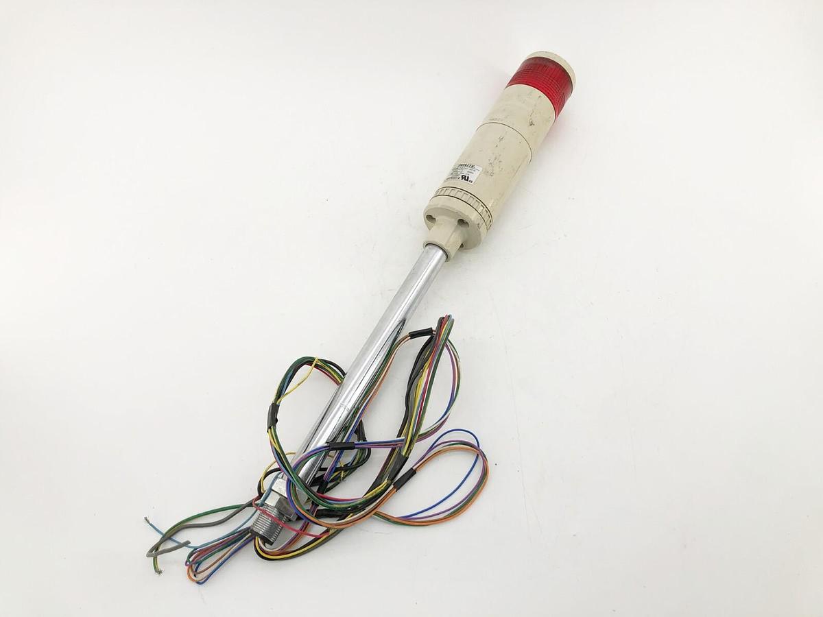 Used Patlite LME-12FBL Red Tower Light 120VAC 50/60Hz 0.1A