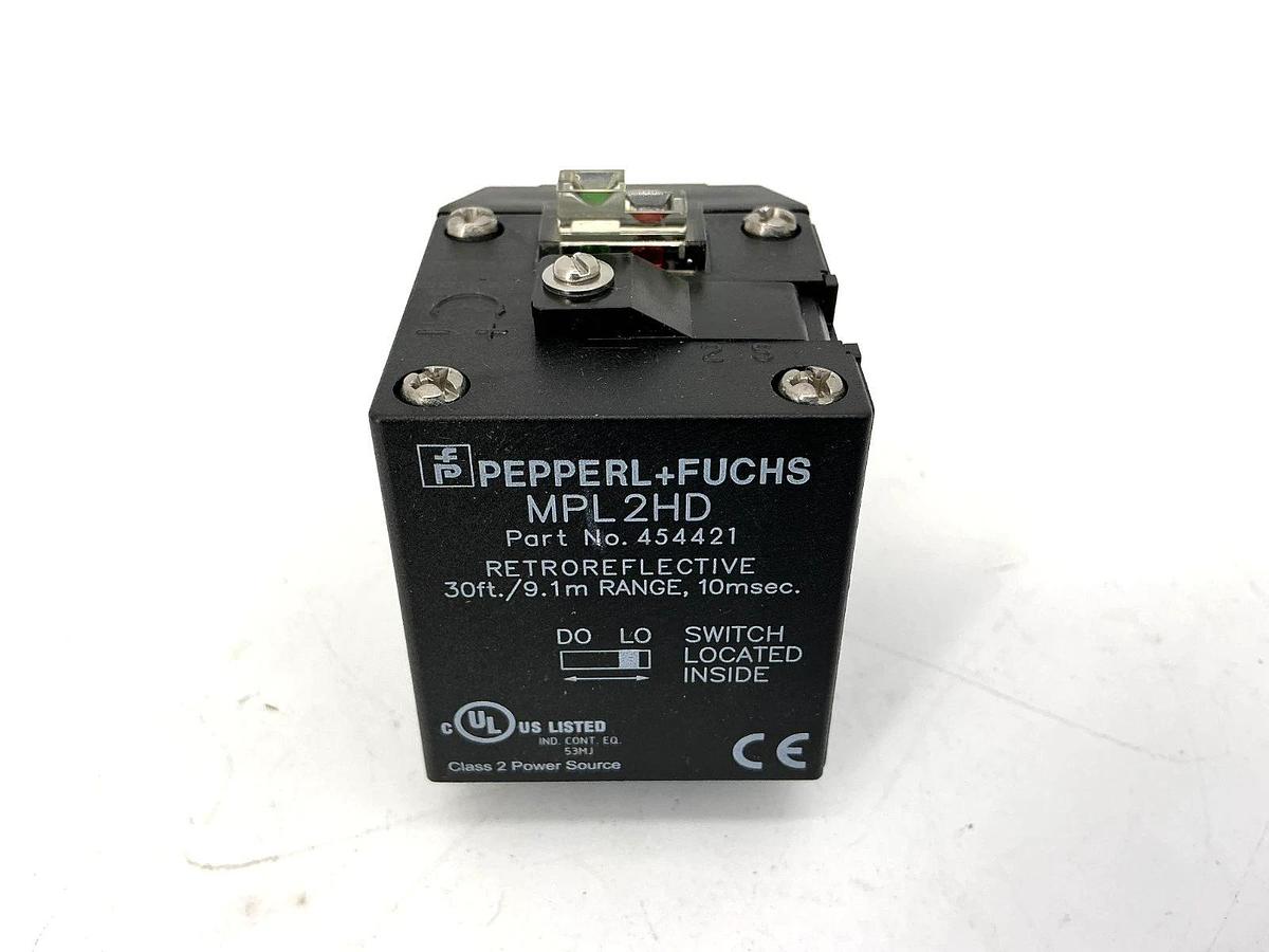 New Pepperl+Fuchs MPL2HD Photoelectric Sensor Retroflective Range 9.1m 454421