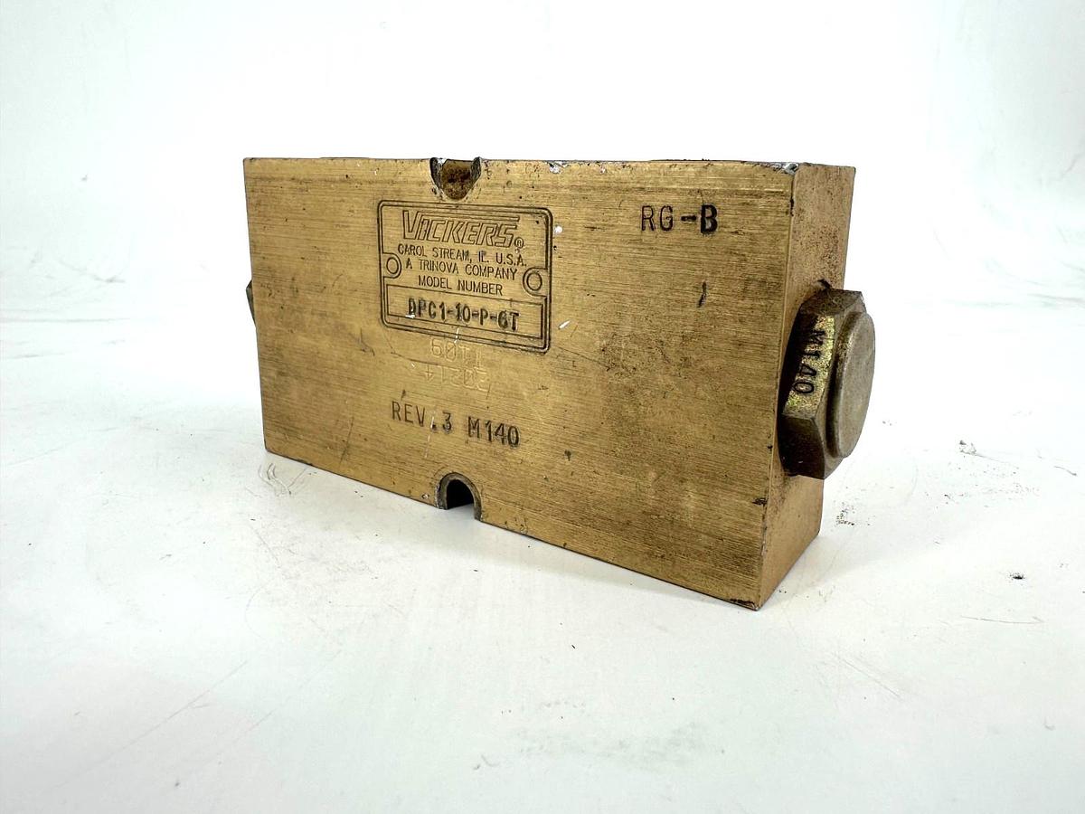 Used Vickers DPC1-10-P-6T Check Valve REV .3 Gold Color