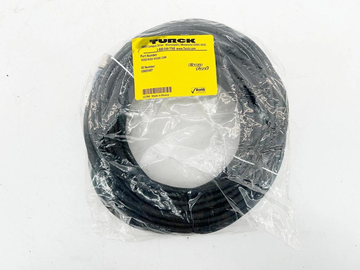 New Turck RSSD RSSD 441BK-15M Cordset M12 Eurofast UX05907
