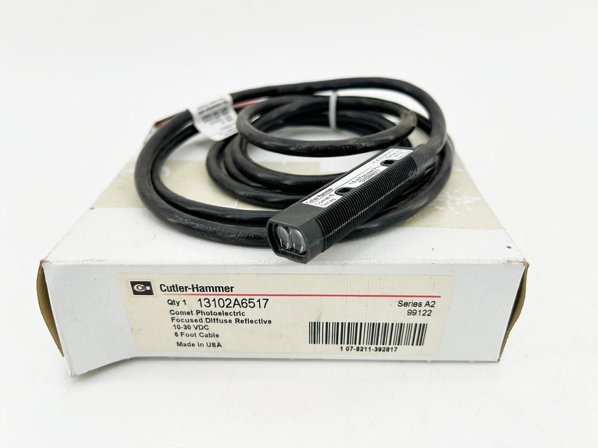 New Cutler Hammer 13102A6517 Diffuse Reflective Sensor 250MA 10-30VDC 6' Cable