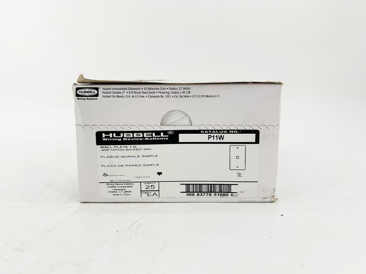 Box of 25 New Hubbell P11W Trade Select Wall Plates