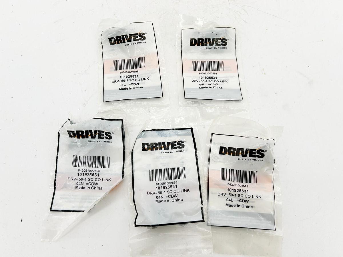 New Lot of 5 Drives 101925531 Roller Chain Link DRV-50-1-SC CO Link 04L = CDW