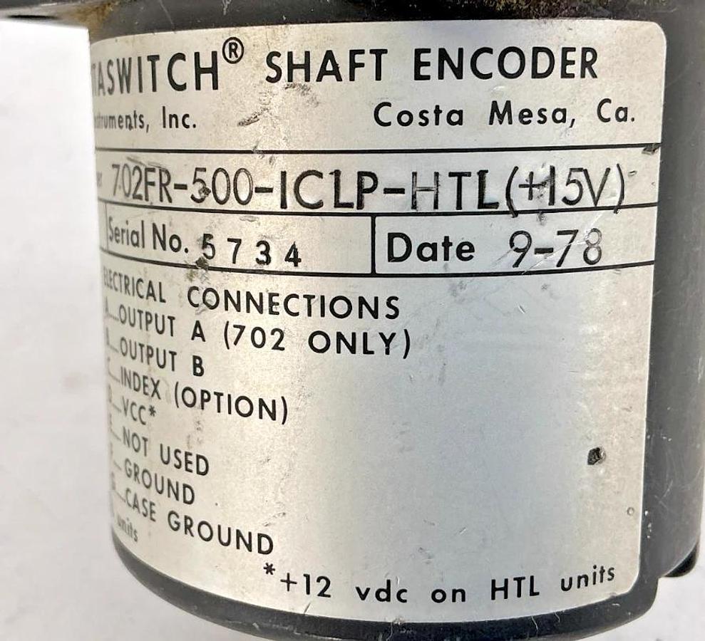 Used Disc 702FR-500-1CLP-HTL (+15V) Shaft Encoder 7-Pin