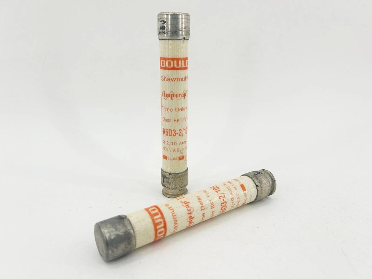 New Lot of 2 Gould Shawmut A6D3-2/10R Time Delay Fuse 3-2/10A 600V Class RK1