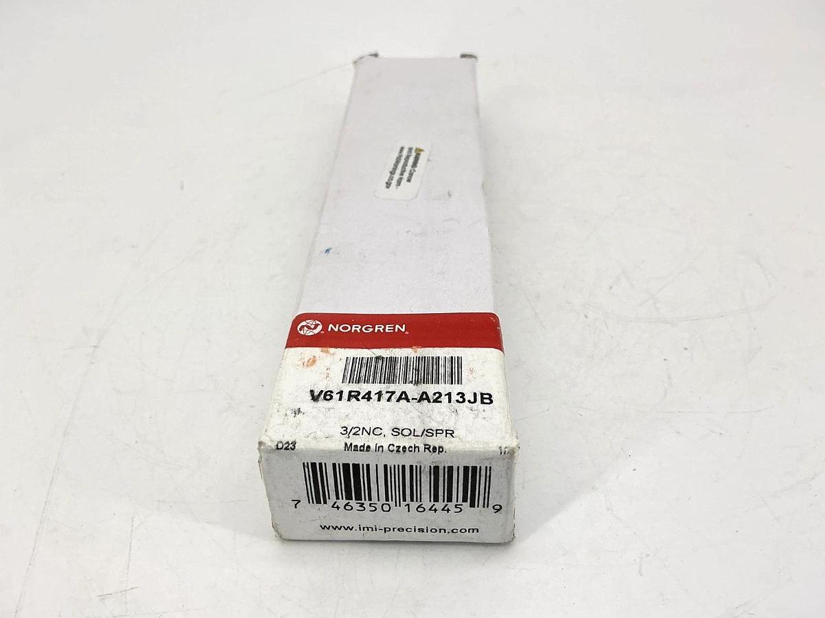 New Norgren V61R417A-A213JB Solenoid Valve 3/2NC 14-122°F 145PSIG Coil-24VDC