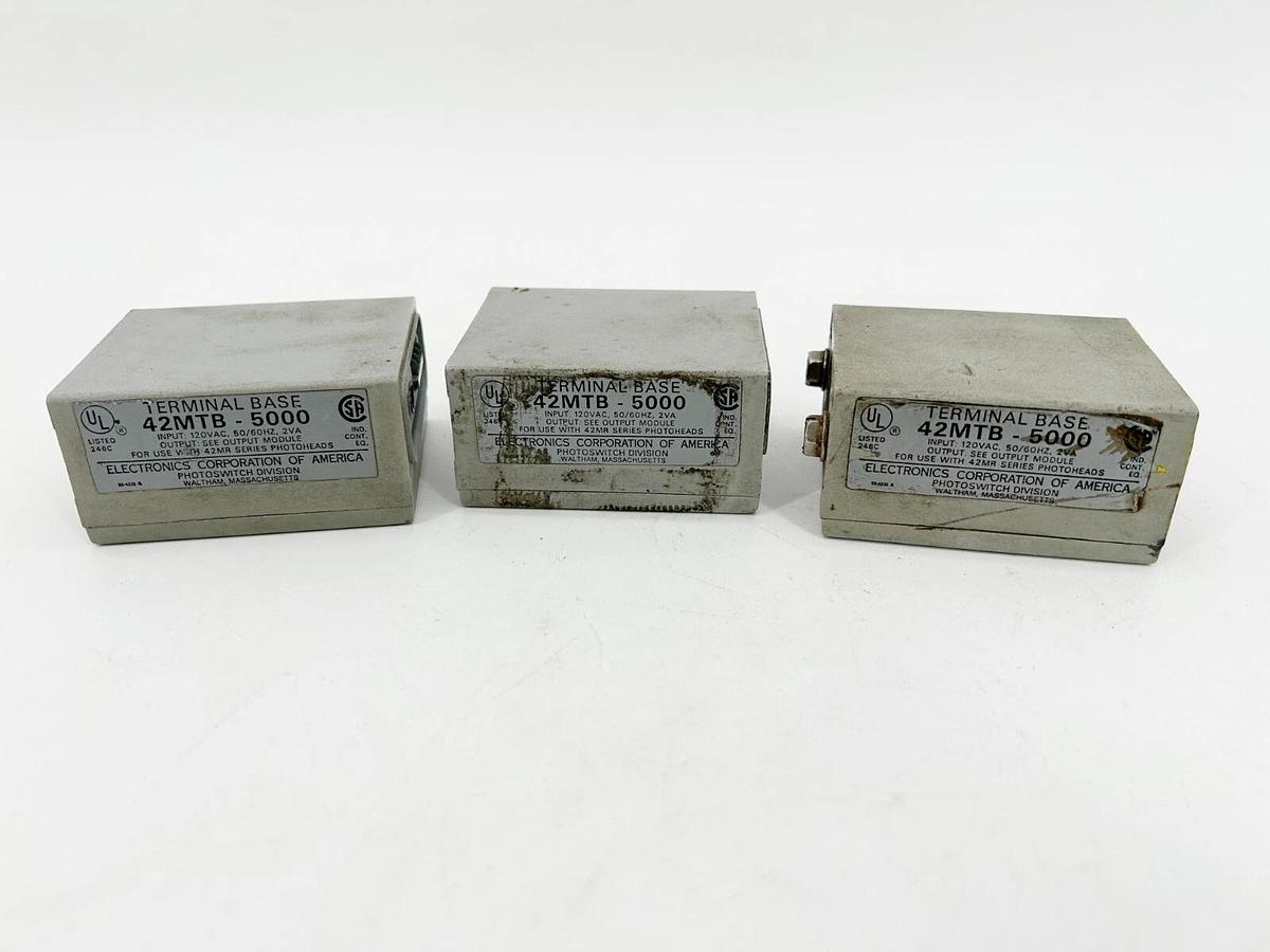 Used Lot of 3 Allen Bradley 42MTB-5000 Sensor Power Base 102-132VAC 2A