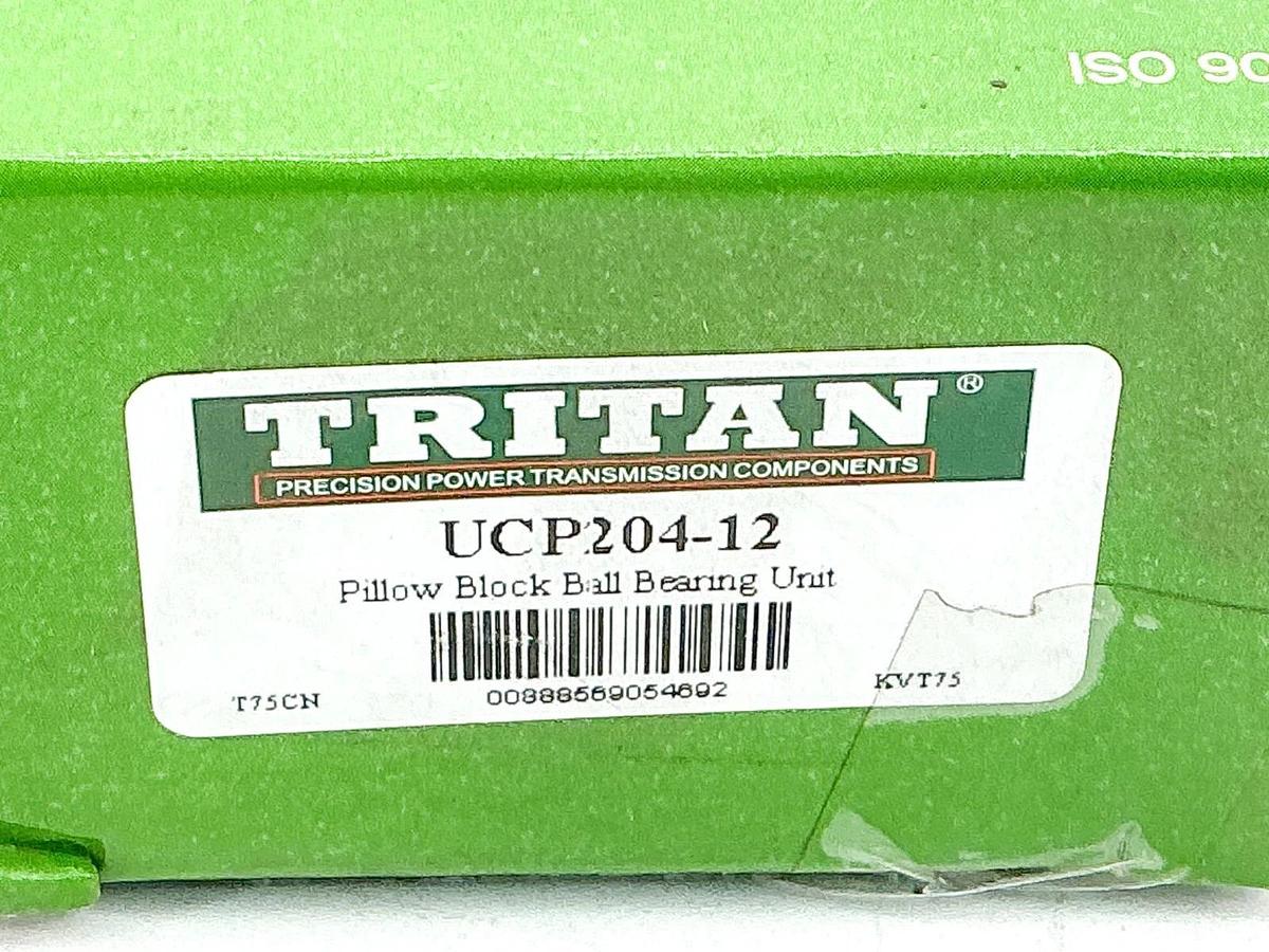 New Lot of 2 Tritan UCP204-12 Two-Bolt Pillow Block Bearing 3/4" Bore