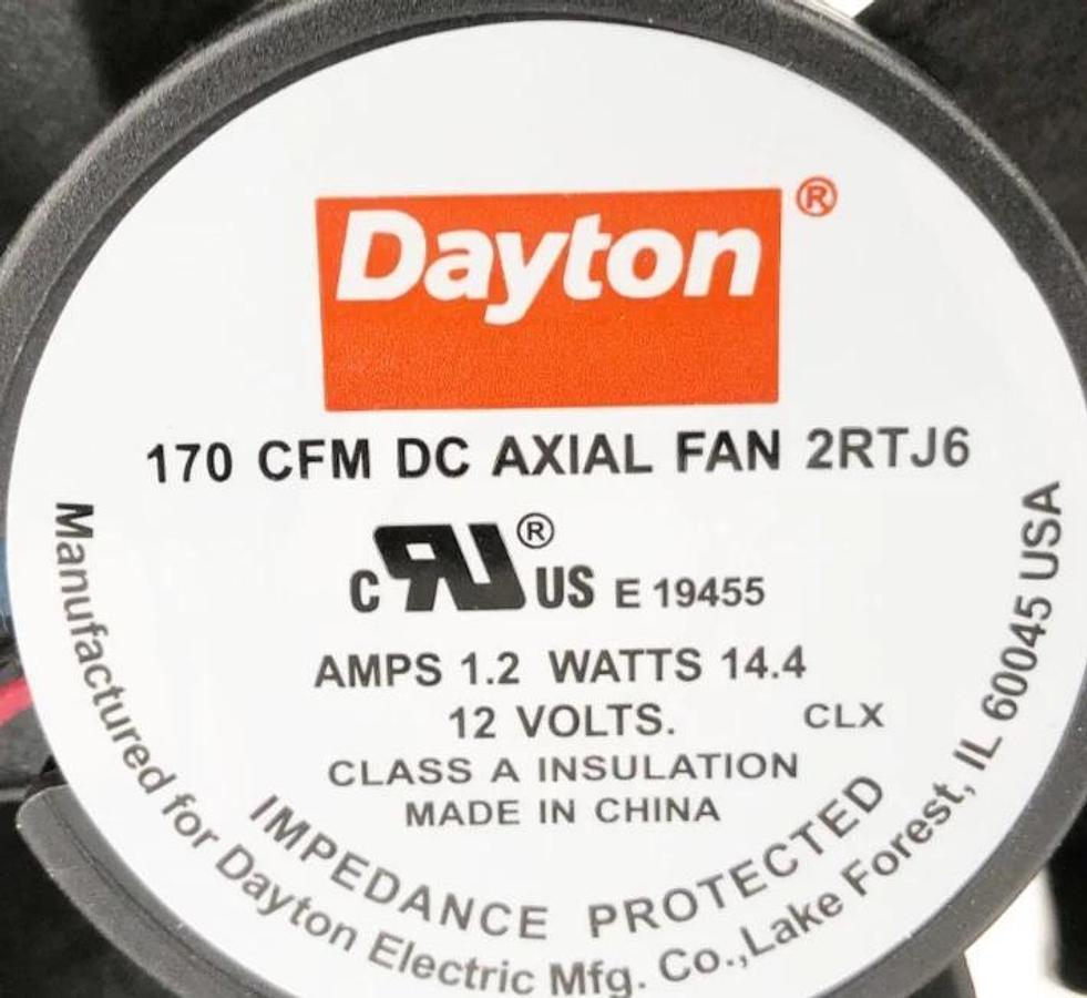 New Dayton 2RTJ6 Axial Fan 12VDC 170 CFM 4-11/16" x 1-1/2"