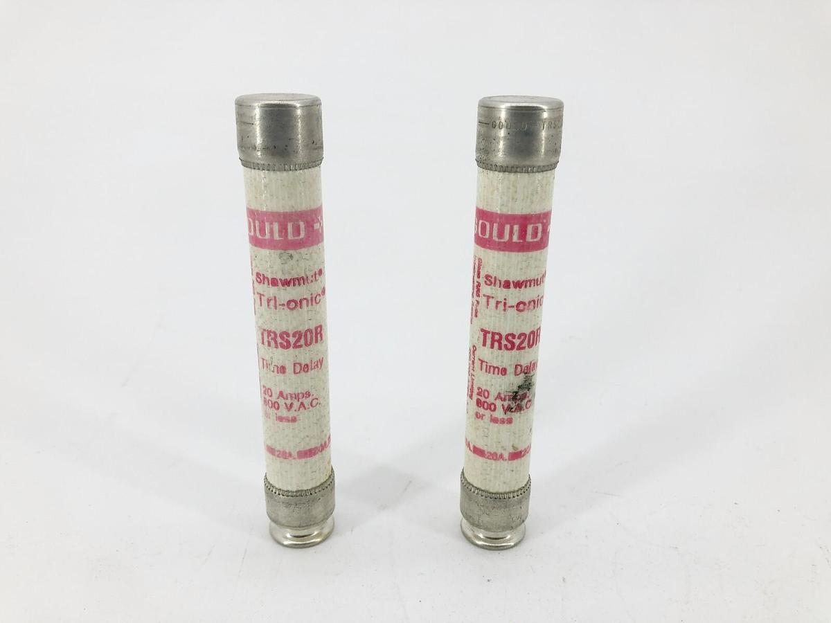 Lot of 2 New Gould Shawmut TRS20R Time Delay Fuses 20A 600VAC Class RK5