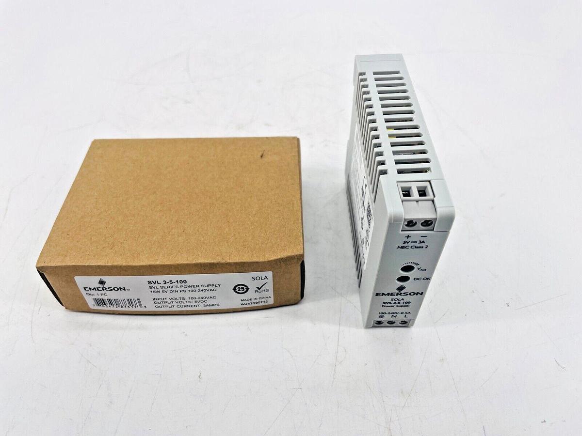 New Emerson Sola SVL 3-5-100 Power Supply 15W 5V 100-240V